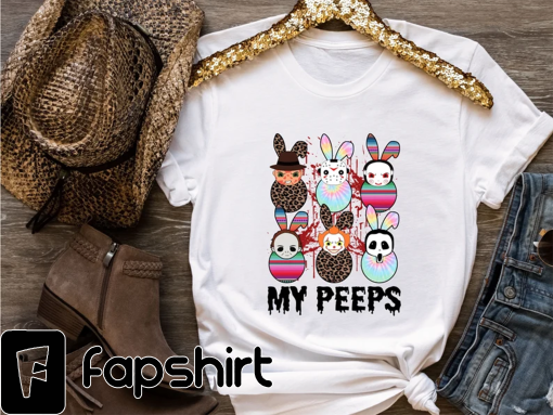 My Peeps Shirt, Horror Easter Shirt, Horror Movie Characters, Easter Horror Eggs Shirt, Michael Myers Easter Tee, Horror Movie Easter Gifts