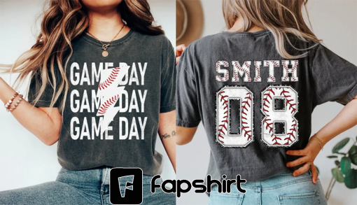 Personalized Baseball Mom Shirt, Custom Game Day Mom Baseball Tee, Child Name & Number Baseball Game Season Shirt, Gameday Sports Mama Tee