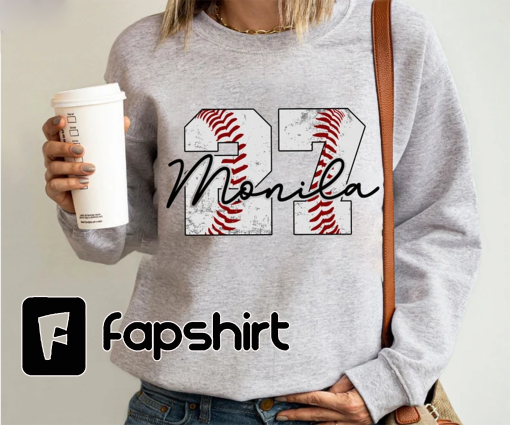 Baseball Mom Shirt, Custom Baseball Number Shirt, Mom Jersey Number Sweatshirt, Baseball Lover Shirt, Personalized Baseball Tees, Sport Team