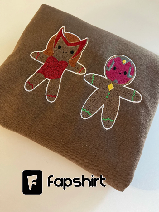 Gingerbread Wanda & Vision embroidered sweatshirt