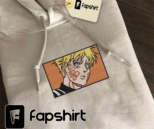 Attack On Tit.an Embroidered Sweatshirt, Armin Embroidered Shirt, Anime Embroidered Sweatshirt, Anime Gift, Vintage Embroidered Sweatshirt