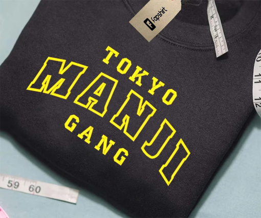 Anime Embroidered Sweatshirt, Toky.o Gang Sweatshirt, Custom Embroidered Sweater, Anime Inspired Hoodies, Anime Embroidered Crewneck