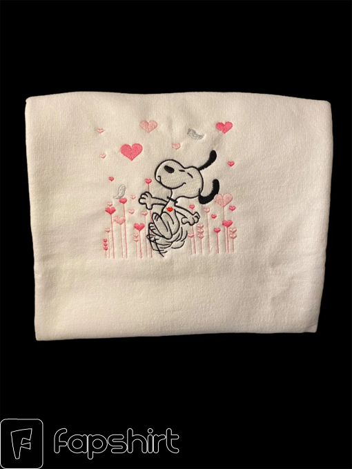 Snoopy Heart Embroidered Sweatshirt