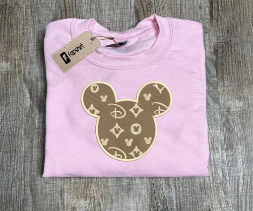 Custom Brand Embroidered Sweatshirt, Mouse Ear Embroidered Sweatshirt, Brand Inspired Embroidered, Custom Embroidered Sweater