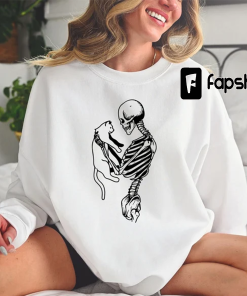 Skeleton Sweatshirt,Skeleton And Cat Hoodie,Gifts For Cat…