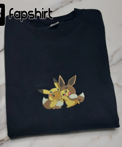 PlKACHU Embroidered, Embroidery Shirt, Anime Shirt, Embroidery…