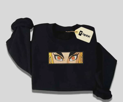 Demon Slay.er Embroidered Sweatshirt, Anime Embroidered Sweatshirt, Anime Sweatshirt, Best Anime Embroidered Crewneck