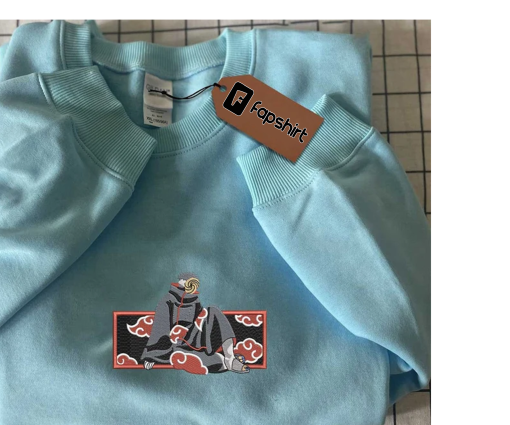 Anime Custom Embroidered Sweatshirt, Obi.to Na.ruto Embroidered Sweatshirt, Anime Embroidered Hoodies, Custom Embroidered Sweater