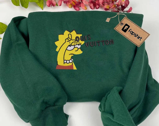 Brand Embroidered Sweatshirt, Simp.son Embroidered Sweatshirt, Cartoon Inspired Sweatshirt, Custom Embroidered Hoodie