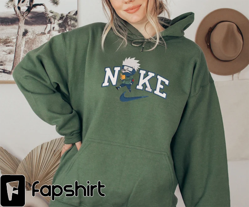 Anime Brand Embroidered Sweatshirt, Naru.to Embroidered Sweatshirt, Ha.take Kaka.shi Embroidered Sweatshirt, Custom Embroidered Crewneck