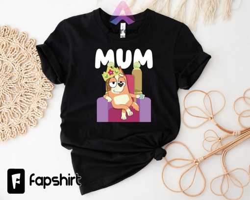 Chilli Mum T-shirt, Cartoon T-shirt, Bluey And Bingo, Gift For Mom, Heeler Family Shirt, Funny Mom Shirt, Bluey Dogs Shirt, Bingo Mom Shirt