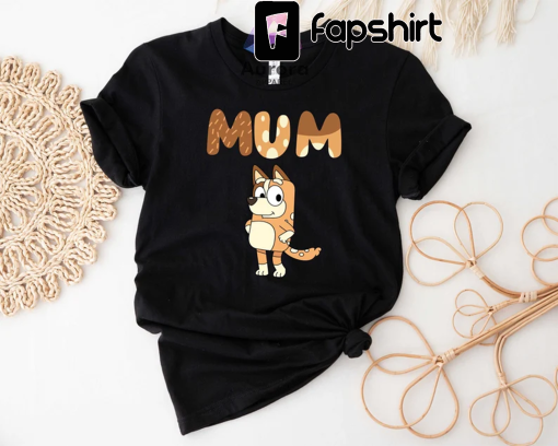 Bluey Mum T-shirt, Bluey Family Shirt, Cartoon T-shirt, Mother’s Day Gift, Funny Mom Shirt, Bingo T-shirt, Gift For Mom, Bluey And Bingo