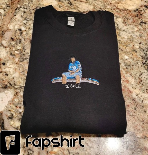 J. Cole Crewneck Embroidered Sweatshirt |Rap Custom Made