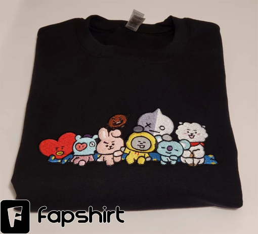 BT21 Characters Crewneck Embroidered Sweatshirt | BTS | Custom Made