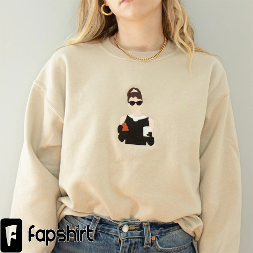 Audrey Hepburn “Breakfast at Tiffany’s” Embroidered Crewneck