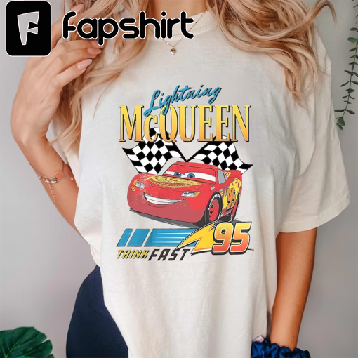 Retro Lightning McQueen Comfort Colors Shirt, Disney Cars Comfort Color Shirts, Disney Birthday Shirt, Cars Birthday Gifts, Disney Kids Tee