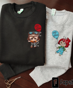 Embroidered Lovely adventure Couple Characters embroidered Sweatshirt,…