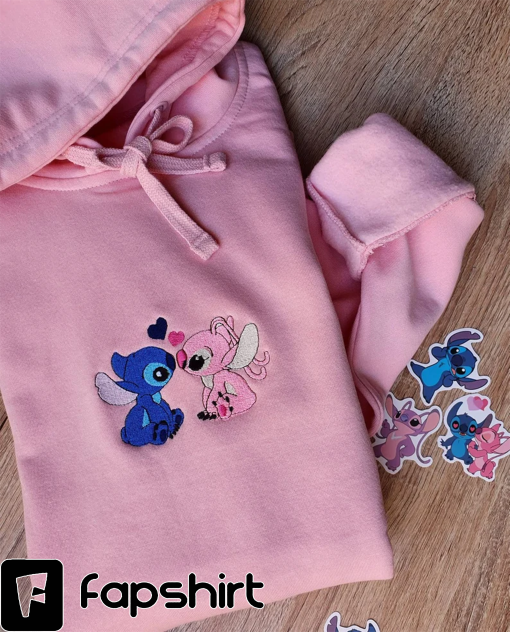 Embroidered Lovely Characters embroidered Sweatshirt, embroidered Hoodie, embroidered T-shirt, Love Gifts, Valentine’s day gift, couple love