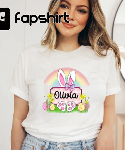 Kids Easter Shirt, Bunny Custom Name Shirt…