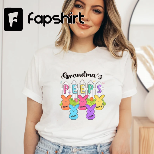 Custom Easter Grandma Peeps Shirt, Personalized Grandma Peeps Shirt, Cute Nana Shirt, Easter Shirt, Custom Grandkids Names, Nana Bunny