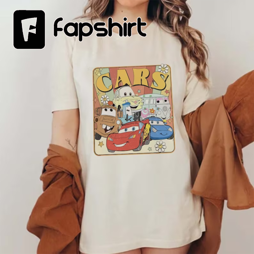 Retro Disney Cars Comfort Colors Shirt, Lightning McQueen And Friends Comfort Color Shirts, Disney Birthday, Hippie Shirt, Disney Kids Tee