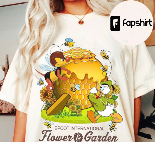 Vintage Disney Epcot Flower and Garden Festival 2023 Shirt, Funny Honey Bee Epcot Shirt, Floral Spike The Bee Donald Duck, Disney Kids Shirt