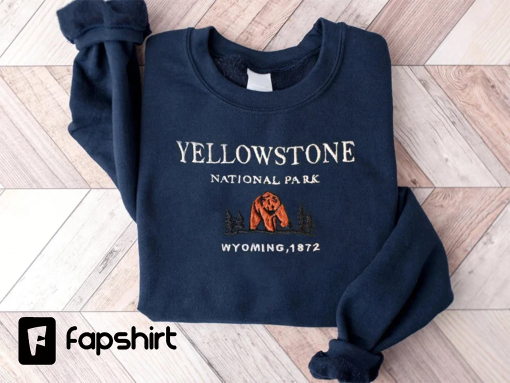 Yellowstone National Park Embroidered Crewneck-embroidered Crewneck-National Park Sweatshirt