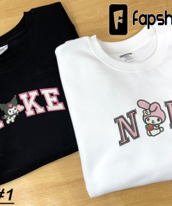 Kuromi x Melody Couple Embroidered Sweatshirt, Cartoon…