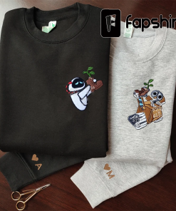 Embroidered Lovely Droid Couple Character embroidered Sweatshirt,…