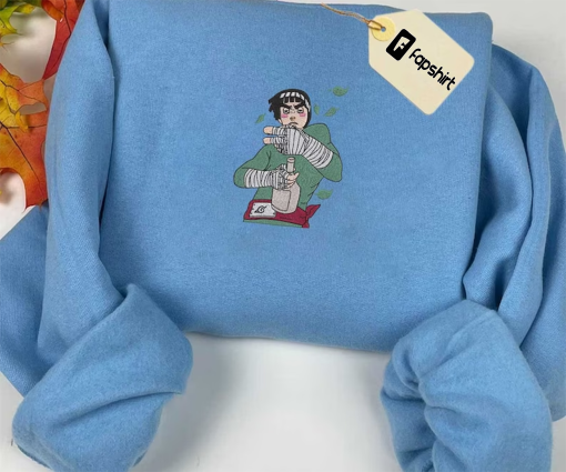 Anime Embroidered Sweatshirt, Naru.to Embroidered Sweatshirt, Ro.ck Le.e Anime Embroidered Sweatshirt, Anime Sweatshirt