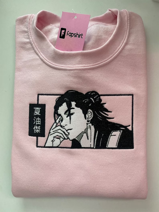 Black and White Anime character T shirts/Sweatshirts/Hoodies JJK Weeb Streetwear Embroidery