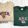 SpongeBob and Patrick Embroidered Sweatshirt, Matching Embroidered Shirt, Cartoon Embroidery