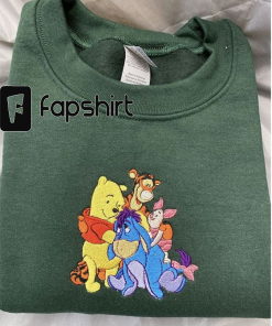 Pooh/Piglet/Eeyore/Tiger Embroidered Crewneck, Winnie The Pooh Embroidered…