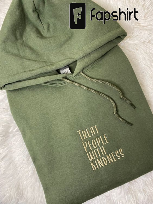 Treat People With Kindness Embroidered Sweatshirt Embroidered