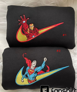 Ironman & Superman Embroidered Hoodie/Sweatshirt Embroidery