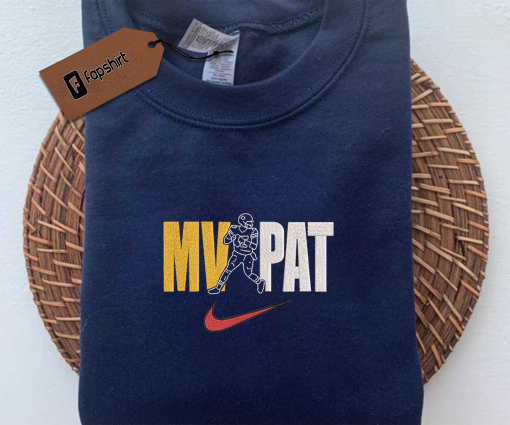 MVPAT Football Embroidered Sweatshirt, Football Brand Team Embroidered Crewneck, Football Brand Embroidered Crewneck, Best USA Football Team Embroidered Sweatshirt