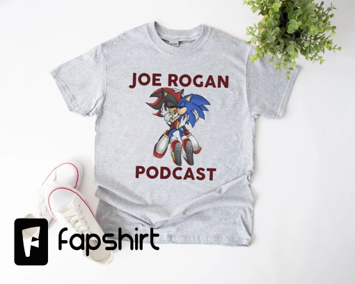 “Joe Rogan Podcast Tshirt, Sweatshirt, Podcast Sonic Crewneck Sweatshirt Hoodies, Podcast Sonic kiss Shadow, Sonic Hedgehog Funny Gift “