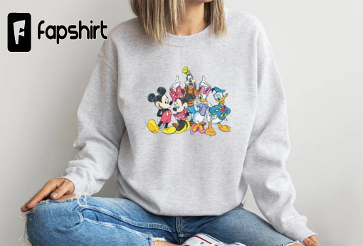 Mickey And Friends Vintage Sweatshirt, Mickey And Friends Minnie Donald Daisy Goofy Pluto Sweatshirt, Disney Hoodie