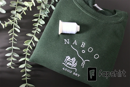 STAR WARS Embroidered Sweatshirt Crewneck / Naboo minimal Merch / Green Jumper