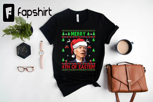 Santa Joe Biden Merry 4th Of Easter Ugly Sweater Christmas Sweatshirt, Biden Christmas Sweater, Ugly Christmas Sweater, HOODIE, SHIRT