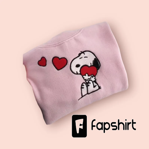 Snoopy Embroidery Crewneck/perfect valentine’s gift/ cute embroidery sweatshirt/ snoopy