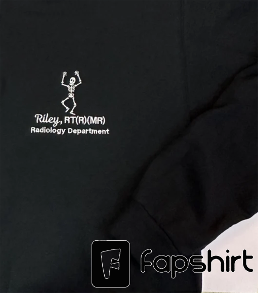 Personalized X-Ray Sweatshirt, Gift for Radiographer, Radiology Grad Gift RT, X-ray Tech Quarter Zip Pullover Rad Tech Skeleton Embroidered