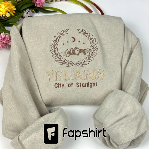 Embroidered Velaris Sweatshirt – Embroidered Crewneck Sweatshirt – City of Starlight