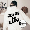 Jesus is king sweatshirt, God is good sweatshirt, Christian Based Clothing, Faith Based Apparel, Embroidered Crewneck Sweatshirt