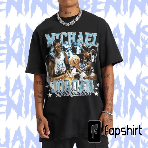 Michael Jordan UNC 90s Style Vintage Bootleg Tee graphic T shirt , Michael Jordan Vintage Inspired 90’s Rap Unisex T-Shirt