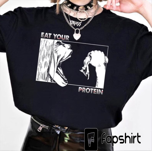 Anime AOT Eat Your Protein Gym TShirt Sweatshirt Tank Top, Eat Your Protein Shirt, Anime AOT Shirt, Anime AOT Titan Shirt, Gift For Otaku