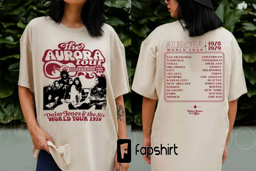 Vintage Daisy Jones And The Six 2 Side Shirts, Aurora World Tour Merch, Unisex Concert Sweatshirts, Taylor Jenkins Reid Hoodie Tee