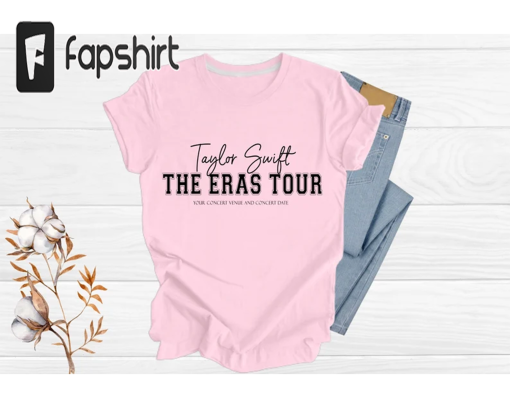 Custom The Eras Tour Shirt, TS Eras Tour Tee, Taylor Swift Merch Shirt, Lover, Folklore, Evermore, Midnights Concert Shirt, Eras Tour Shirt