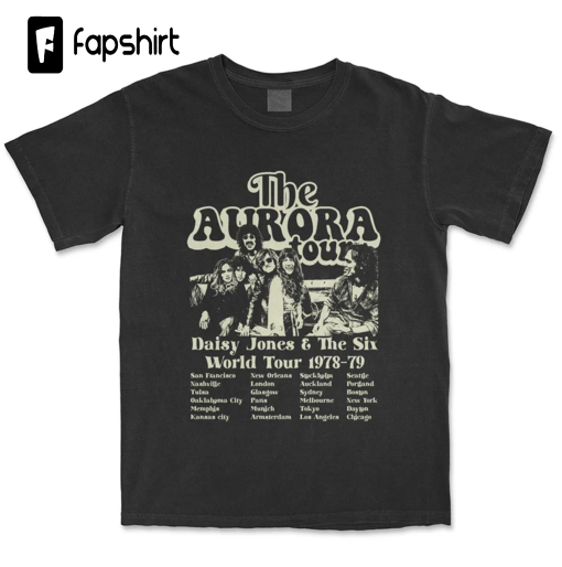 Vintage Y2k The Aurora Tour 1978-79 T-shirt , Sweatshirt, Vintage Daisy Jones & The Six, Brilliant Taylor Jenkins Reid, Aurora World Tour