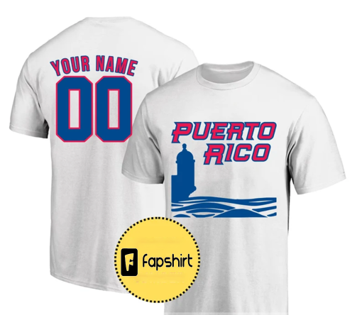 Personalized Puerto Rico Beisbol Shirt, Puerto Rico Baseball Team T-shirt, Puerto Rico Equipo Nacional, Puerto Rico Garita Olas, Team Rubio